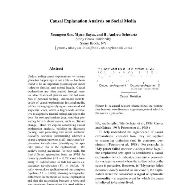 Causal Explanation Analysis on Social Media - ACL Anthology