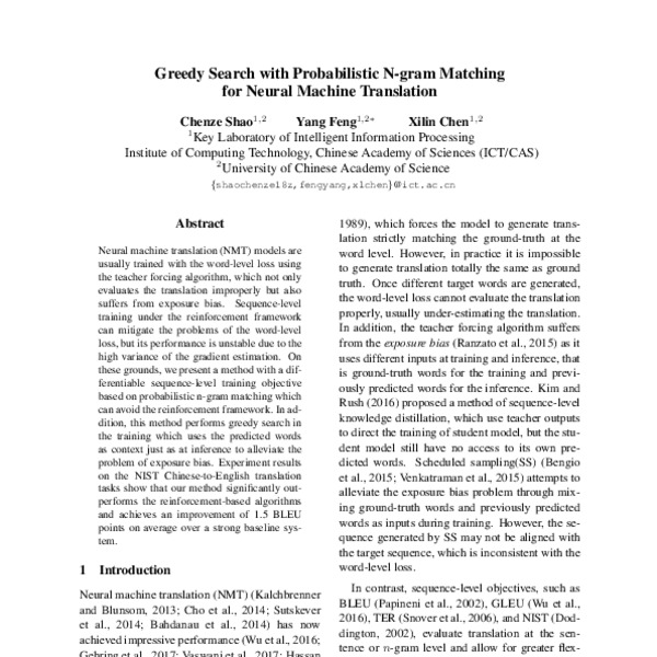Greedy Search with Probabilistic N-gram Matching for Neural Machine ...