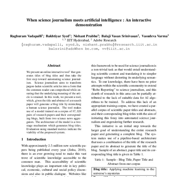 When science journalism meets artificial intelligence : An interactive ...