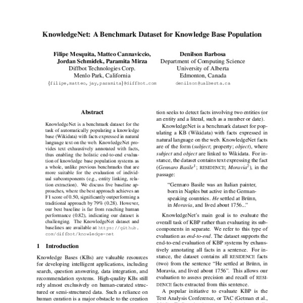 KnowledgeNet: A Benchmark Dataset for Knowledge Base Population - ACL ...