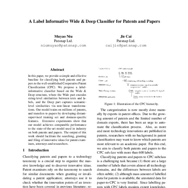A Label Informative Wide & Deep Classifier for Patents and Papers - ACL ...