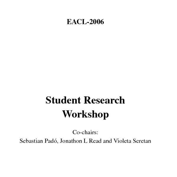 Student Research ACL Anthology