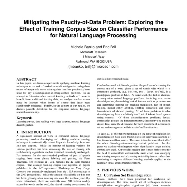 Mitigating the Paucity of Data Problem Exploring the Effect of