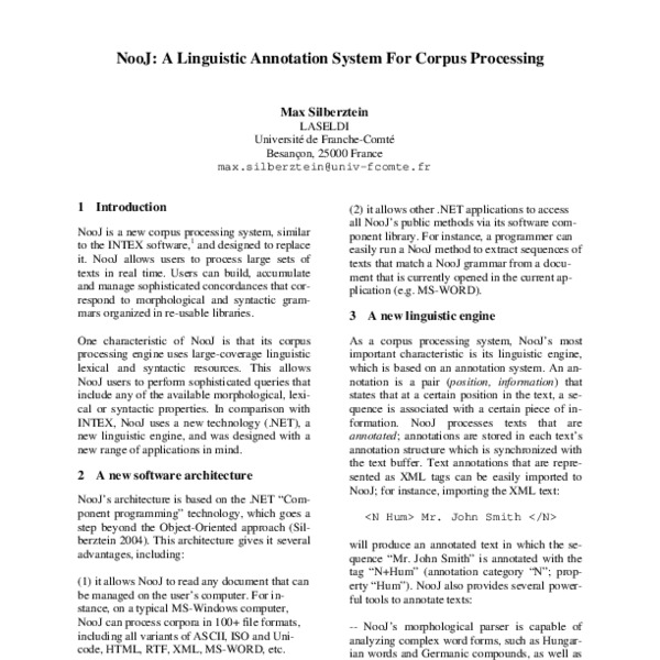 NooJ: a Linguistic Annotation System for Corpus Processing - ACL Anthology