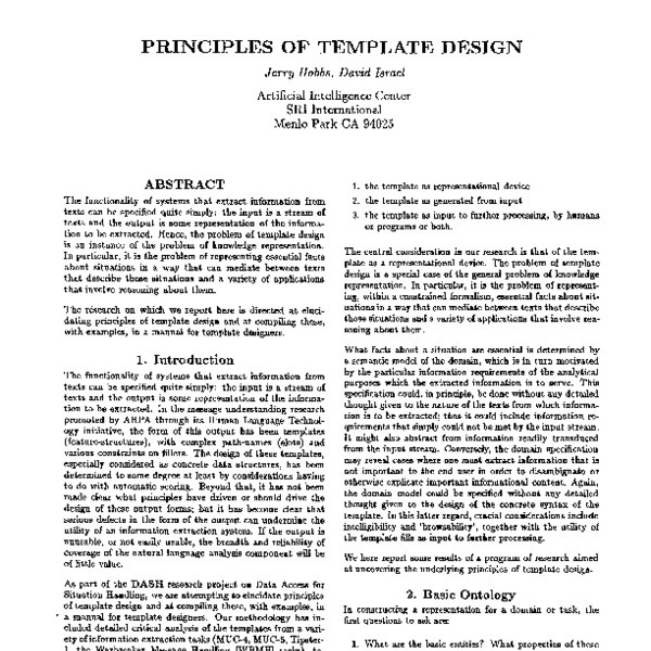 Principles of Template Design - ACL Anthology