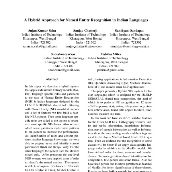 A Hybrid Named Entity Recognition System for South and South East Asian ...