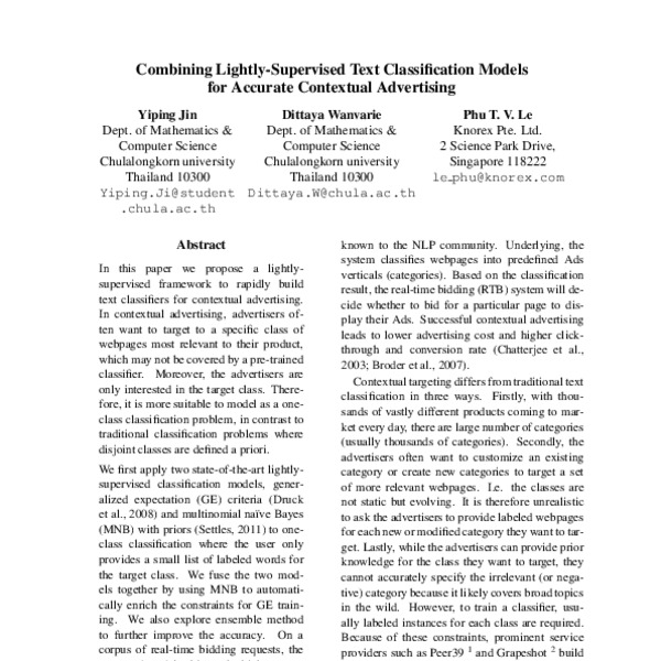 Combining Lightly-Supervised Text Classification Models for Accurate ...