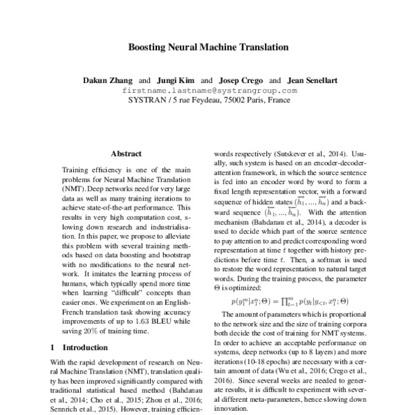 Boosting Neural Machine Translation - ACL Anthology