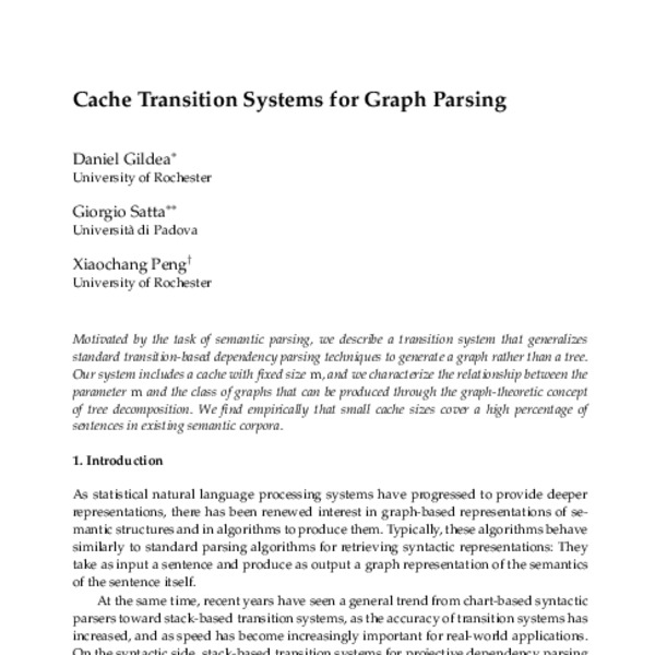 Cache Transition Systems for Graph Parsing - ACL Anthology