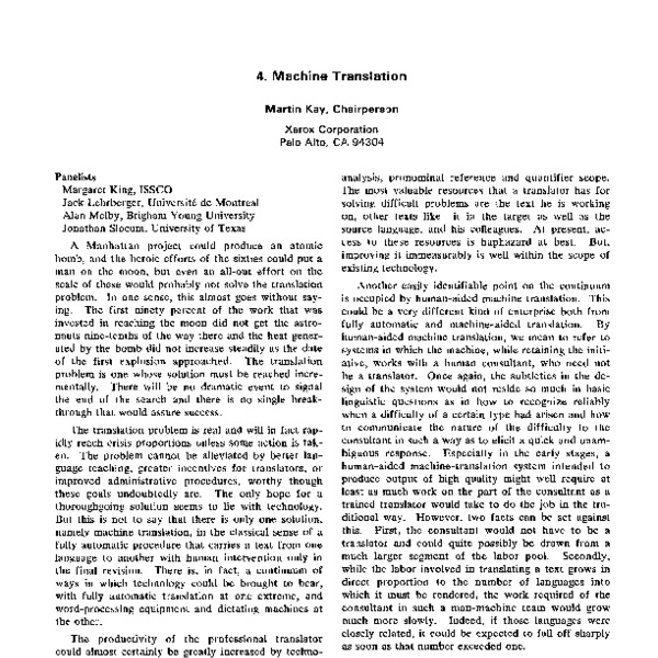 Machine Translation - ACL Anthology