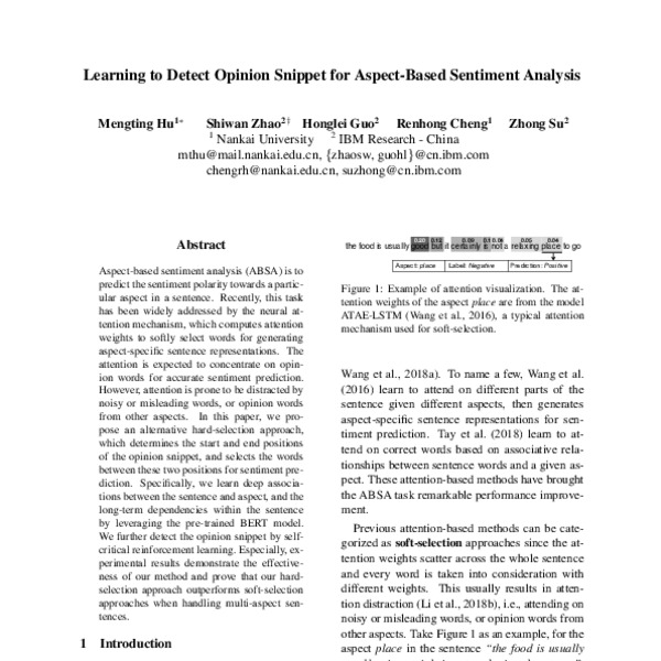 Learning to Detect Opinion Snippet for Aspect-Based Sentiment Analysis ...