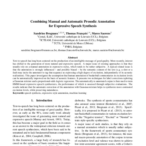 Combining Manual and Automatic Prosodic Annotation for Expressive ...