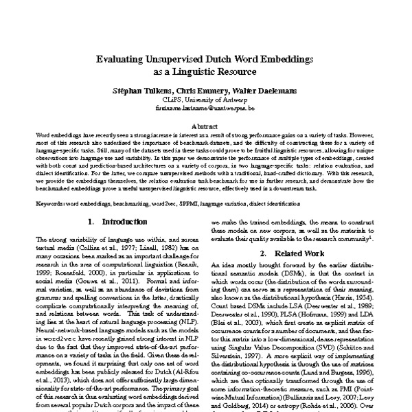 evaluating-unsupervised-dutch-word-embeddings-as-a-linguistic-resource