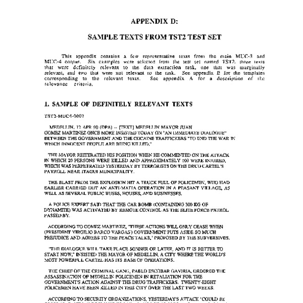 Appendix D: Sample Texts From TST2 Test Set - ACL Anthology
