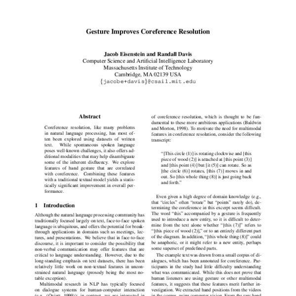 Gesture Improves Coreference Resolution - ACL Anthology