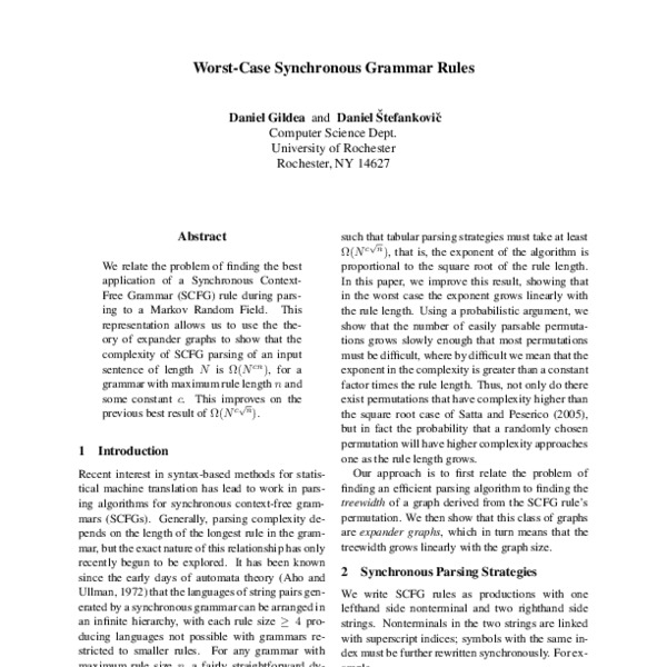 Worst-Case Synchronous Grammar Rules - ACL Anthology
