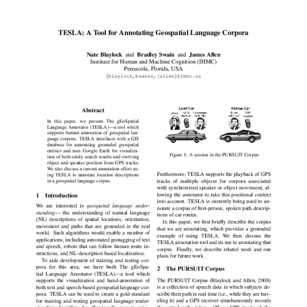 TESLA: A Tool for Annotating Geospatial Language Corpora - ACL Anthology