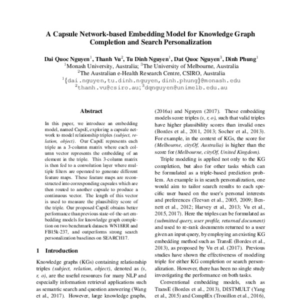 A Capsule Network-based Embedding Model For Knowledge Graph Completion ...