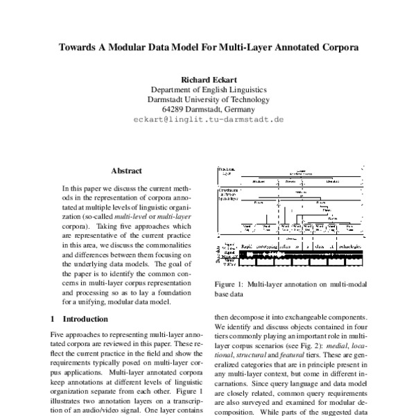 Towards A Modular Data Model For Multi-Layer Annotated Corpora - ACL ...