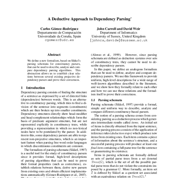 A Deductive Approach to Dependency Parsing - ACL Anthology