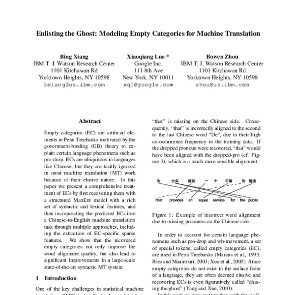 Enlisting the Ghost: Modeling Empty Categories for Machine Translation ...