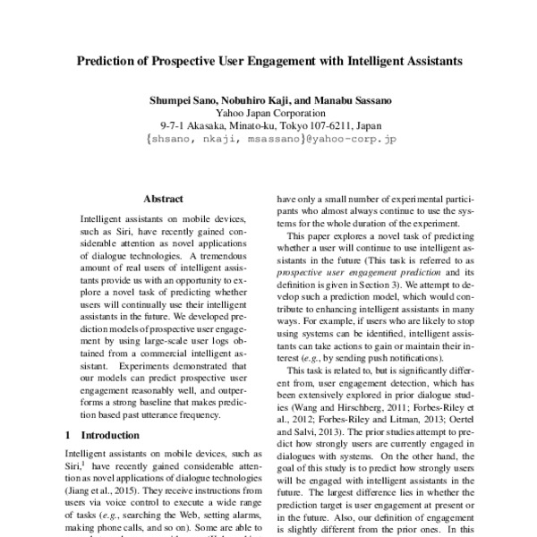 Prediction of Prospective User Engagement with Intelligent Assistants ...