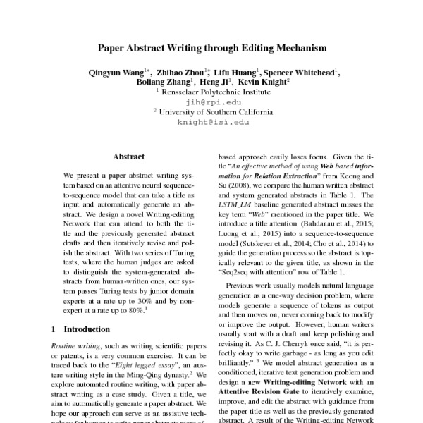 how to make an abstract in term paper