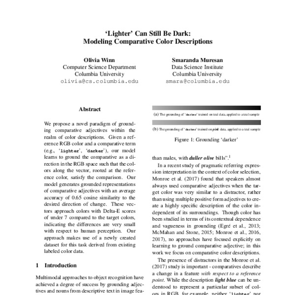 ‘Lighter’ Can Still Be Dark: Modeling Comparative Color Descriptions ...
