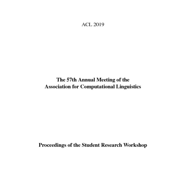 Proceedings Of The 57th Annual Meeting Of The Association For ...