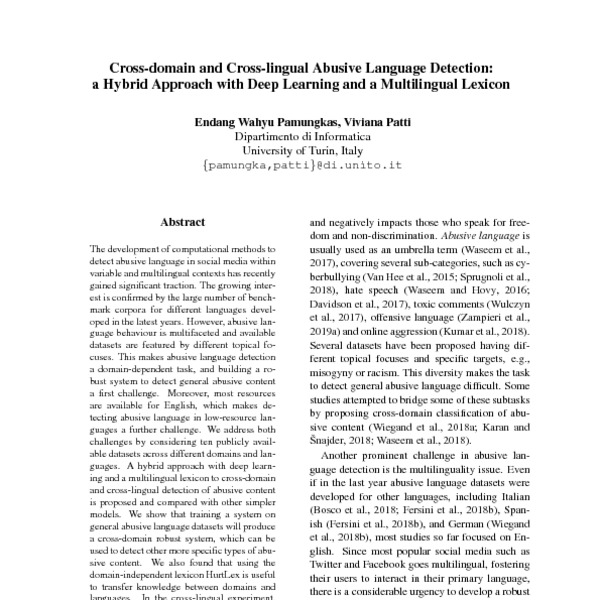 Cross-domain and Cross-lingual Abusive Language Detection: A Hybrid ...