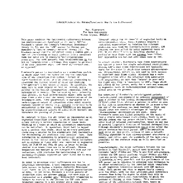 Schank Riesbeck Vs. Norman Rumelhart: What’s The Difference? - Acl 