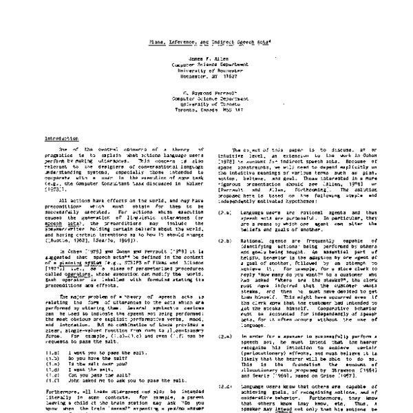 Plans Inference And Indirect Speech Acts ACL Anthology