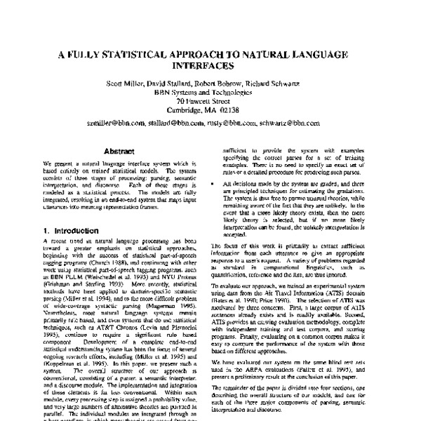 A Fully Statistical Approach to Natural Language Interfaces - ACL Anthology