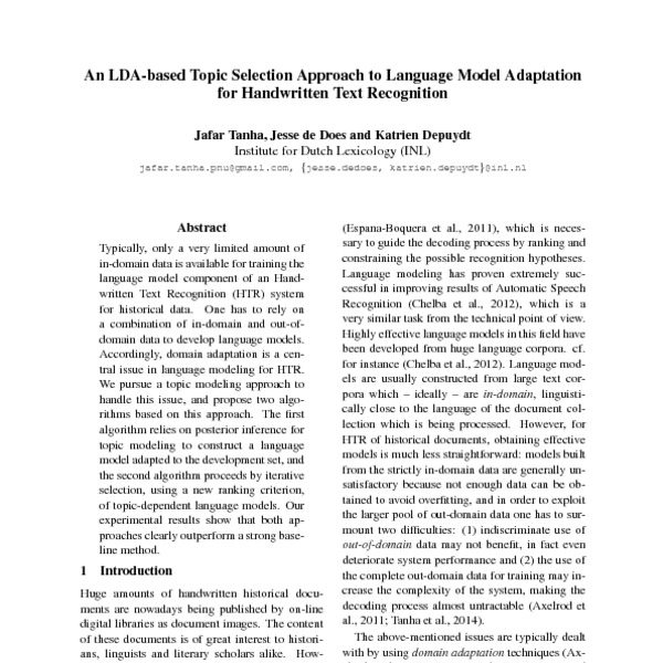 An LDA-based Topic Selection Approach to Language Model Adaptation for ...