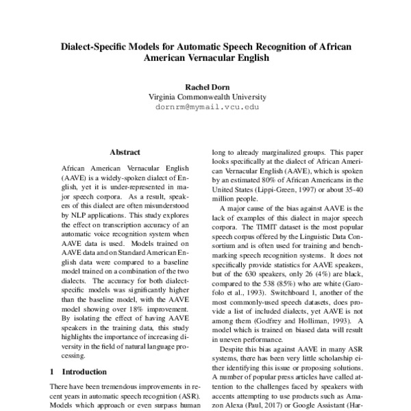 Dialect Specific Models For Automatic Speech Recognition Of African 