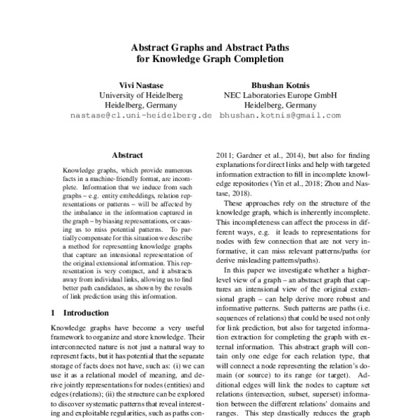 Abstract Graphs and Abstract Paths for Knowledge Graph Completion - ACL ...