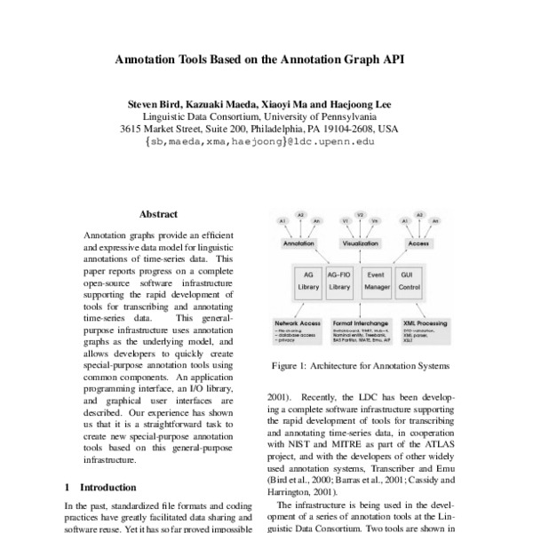 Annotation Tools Based on the Annotation Graph API - ACL Anthology