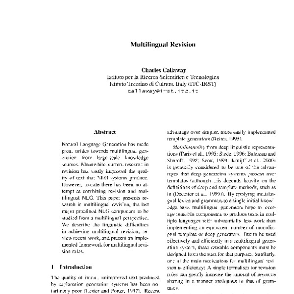 Multilingual Revision - ACL Anthology