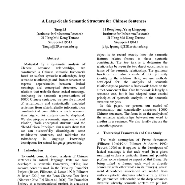 A Large-Scale Semantic Structure for Chinese Sentences - ACL Anthology