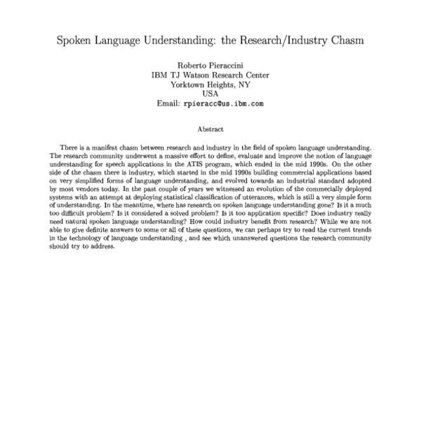 research papers on spoken language