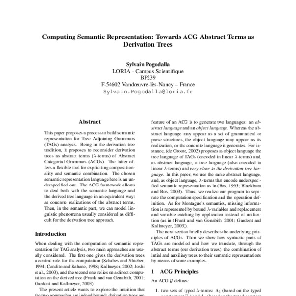 Computing Semantic Representation: Towards ACG Abstract Terms as ...