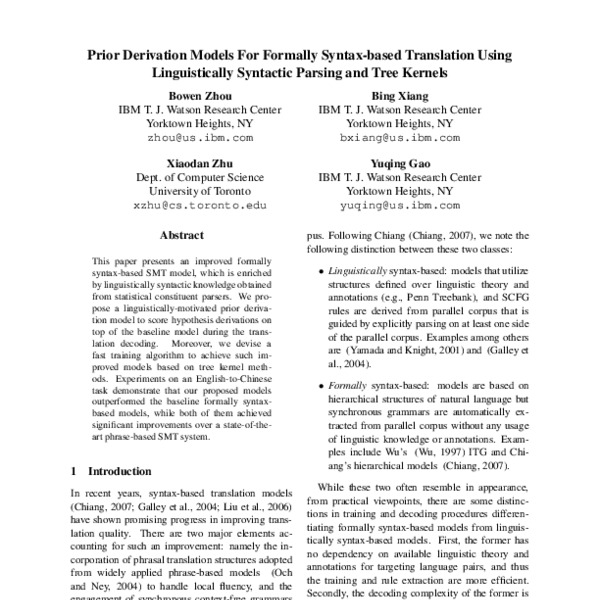 Prior Derivation Models For Formally Syntax-Based Translation Using ...