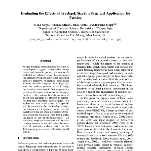 Evaluating the Effects of Treebank Size in a Practical Application for ...