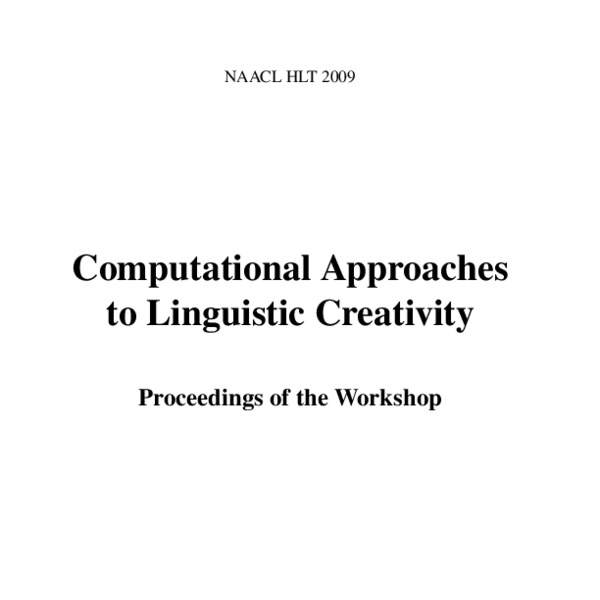 Proceedings of the Workshop on Computational Approaches to Linguistic ...