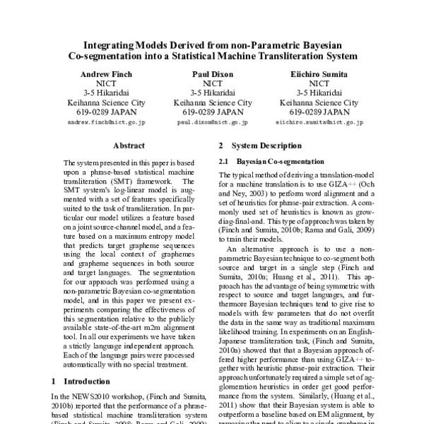 Integrating Models Derived from non-Parametric Bayesian Co-segmentation ...