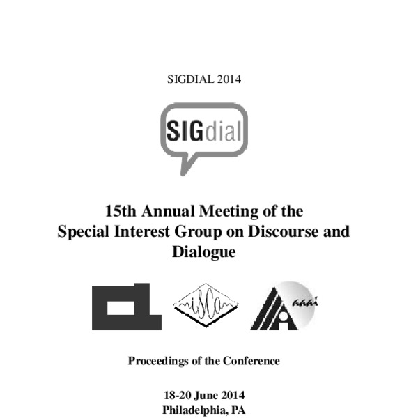 proceedings-of-the-15th-annual-meeting-of-the-special-interest-group-on