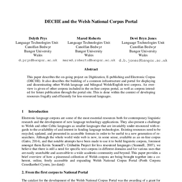 building a national corpus a welsh language case study