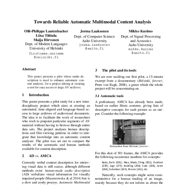 Towards Reliable Automatic Multimodal Content Analysis - ACL Anthology