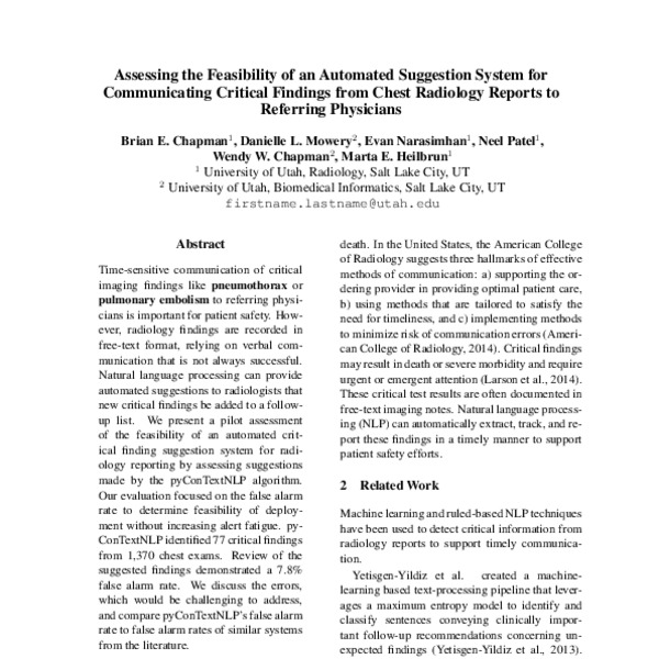 Assessing the Feasibility of an Automated Suggestion System for