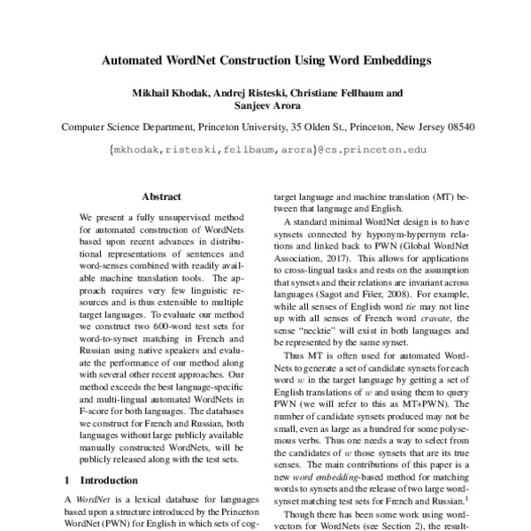 Word Embeddings and Their Role in Synonym Ring Construction – The